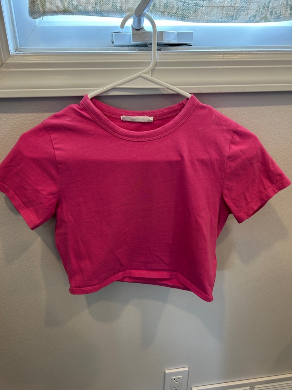 Cotton On Hot Pink Short Sleeve Crop Tee